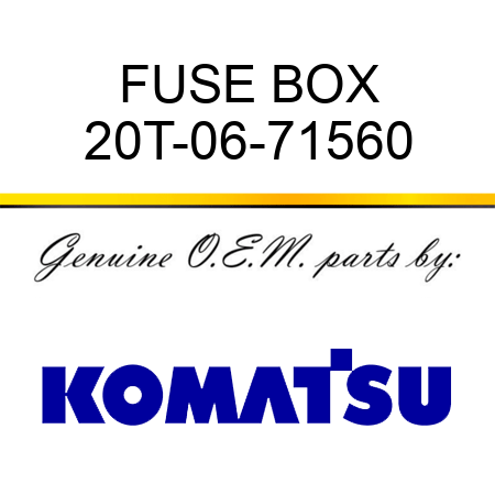 FUSE BOX 20T-06-71560