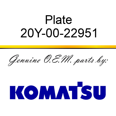 Plate 20Y-00-22951