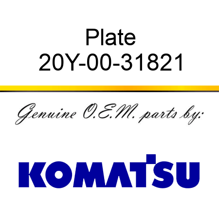 Plate 20Y-00-31821