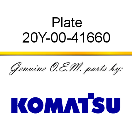 Plate 20Y-00-41660
