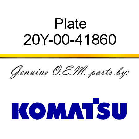 Plate 20Y-00-41860