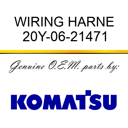 WIRING HARNE 20Y-06-21471