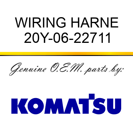 WIRING HARNE 20Y-06-22711