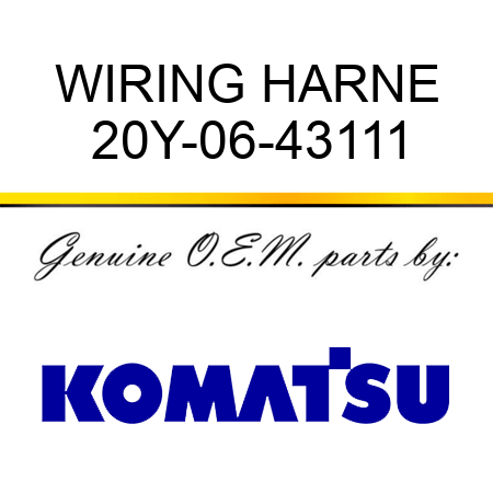 WIRING HARNE 20Y-06-43111