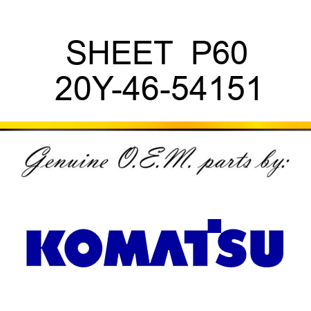 SHEET  P60 20Y-46-54151