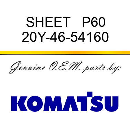 SHEET   P60 20Y-46-54160