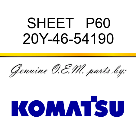 SHEET   P60 20Y-46-54190