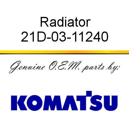 Radiator 21D-03-11240