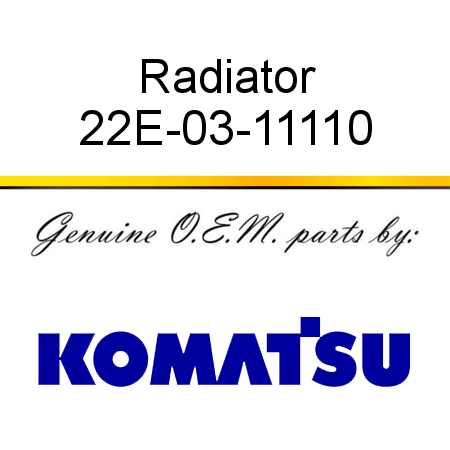 Radiator 22E-03-11110