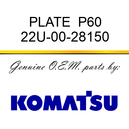 PLATE  P60 22U-00-28150