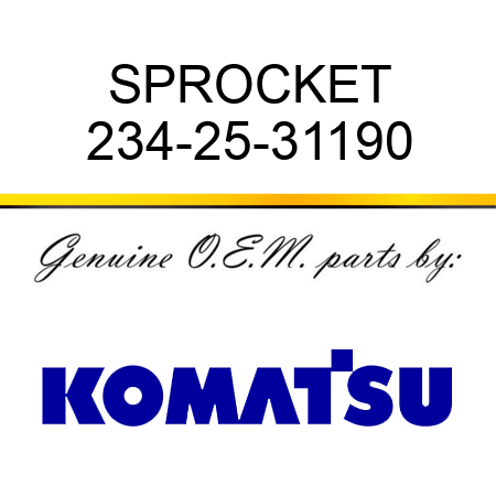 SPROCKET 234-25-31190