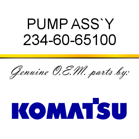 PUMP ASS`Y 234-60-65100
