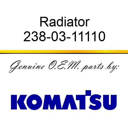 Radiator 238-03-11110
