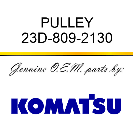 PULLEY 23D-809-2130