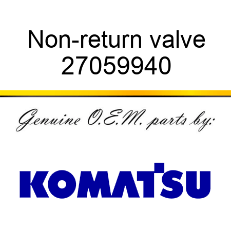 Non-return valve 27059940