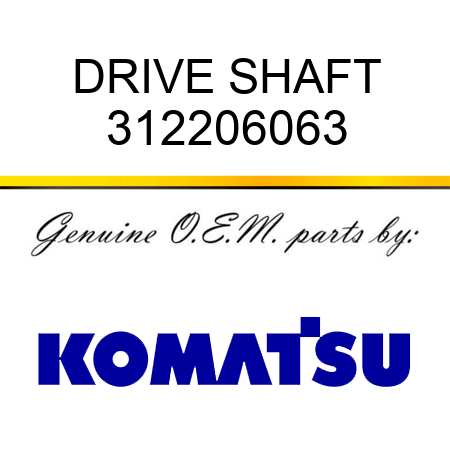 DRIVE SHAFT 312206063