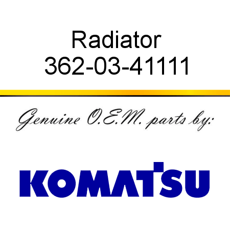 Radiator 362-03-41111