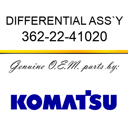 DIFFERENTIAL ASS`Y 362-22-41020
