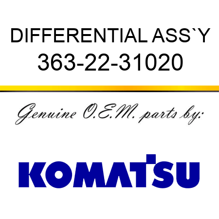 DIFFERENTIAL ASS`Y 363-22-31020