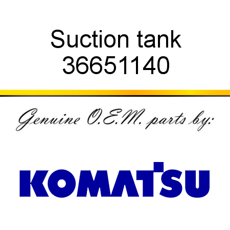 Suction tank 36651140