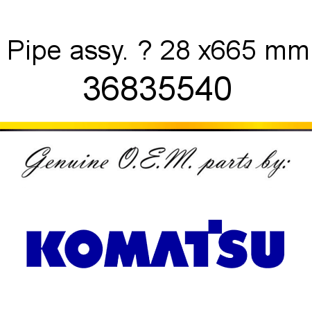 Pipe assy. ? 28 x665 mm 36835540