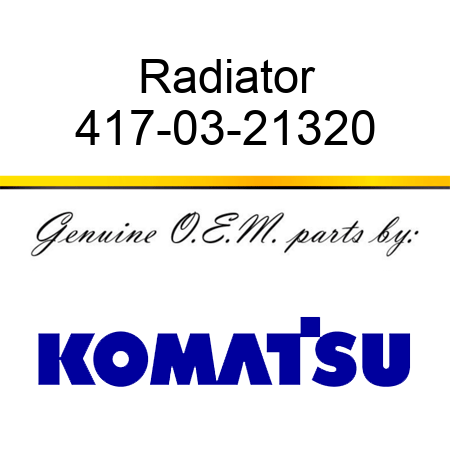 Radiator 417-03-21320