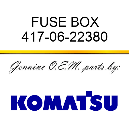 FUSE BOX 417-06-22380