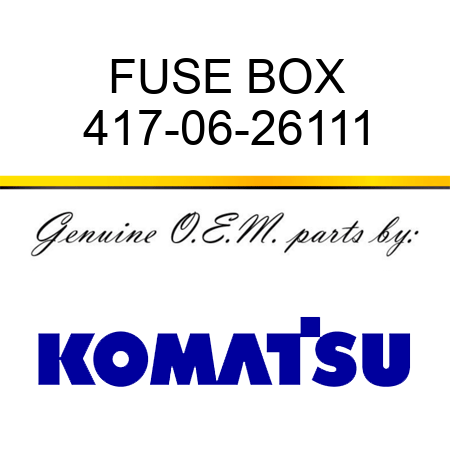 FUSE BOX 417-06-26111