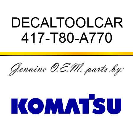 DECALTOOLCAR 417-T80-A770
