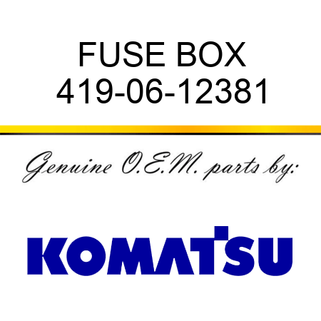 FUSE BOX 419-06-12381