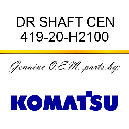 DR SHAFT CEN 419-20-H2100