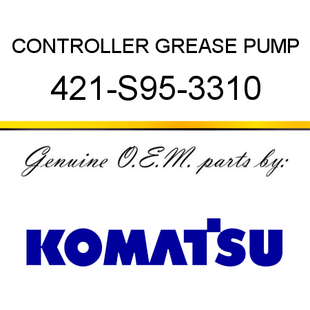 CONTROLLER, GREASE PUMP 421-S95-3310