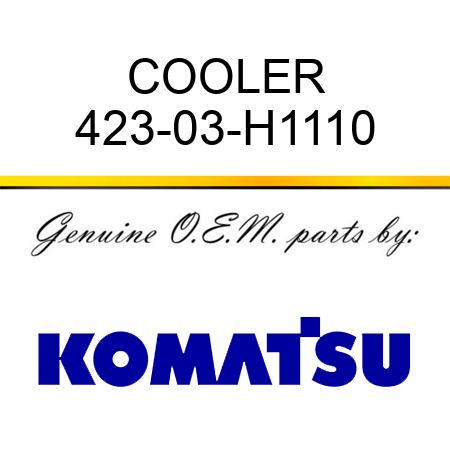 COOLER 423-03-H1110