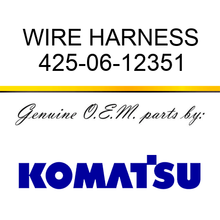 WIRE HARNESS 425-06-12351