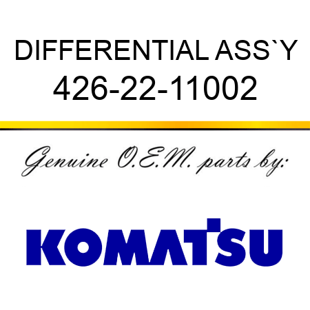 DIFFERENTIAL ASS`Y 426-22-11002