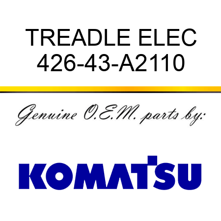 TREADLE ELEC 426-43-A2110