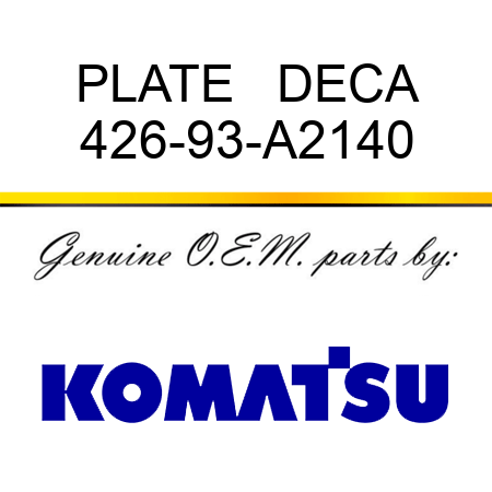 PLATE   DECA 426-93-A2140