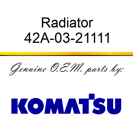 Radiator 42A-03-21111