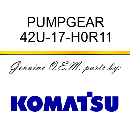 PUMP,GEAR 42U-17-H0R11