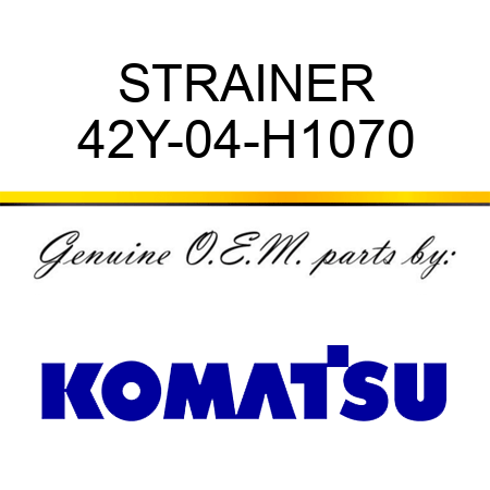 STRAINER 42Y-04-H1070