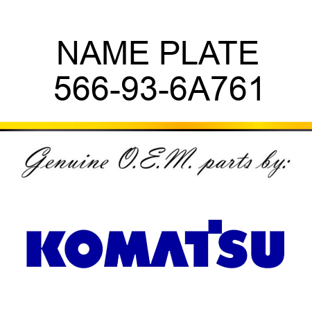 NAME PLATE 566-93-6A761