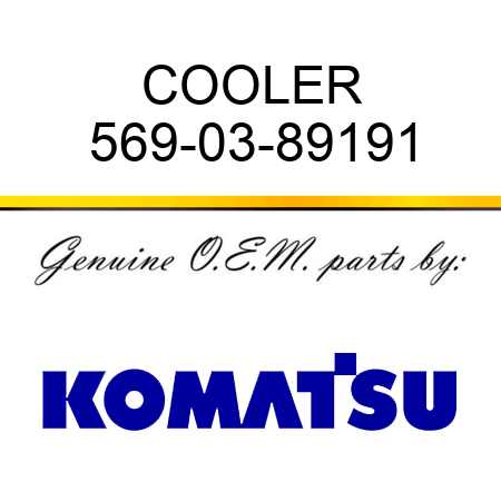 COOLER 569-03-89191