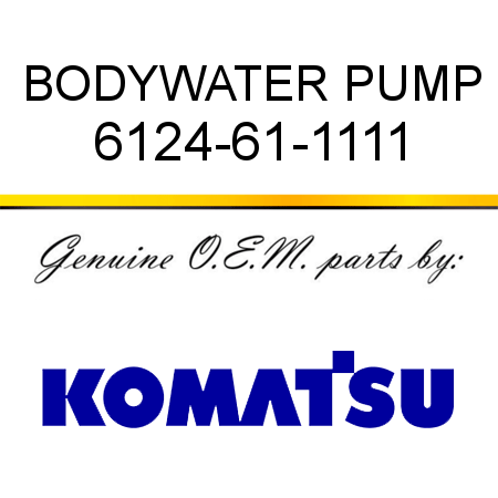 BODY,WATER PUMP 6124-61-1111