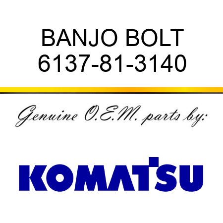 BANJO BOLT 6137-81-3140