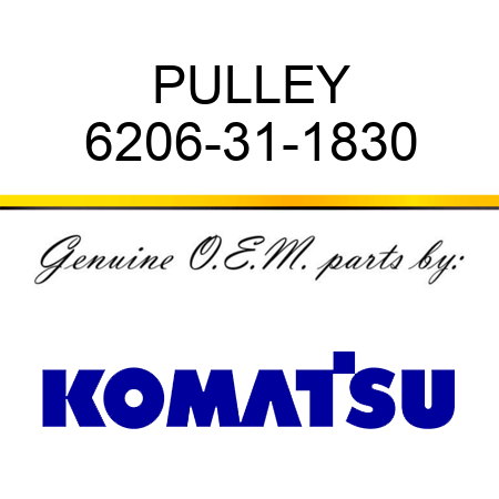 PULLEY 6206-31-1830