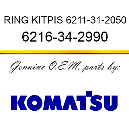 RING KIT,PIS 6211-31-2050 6216-34-2990