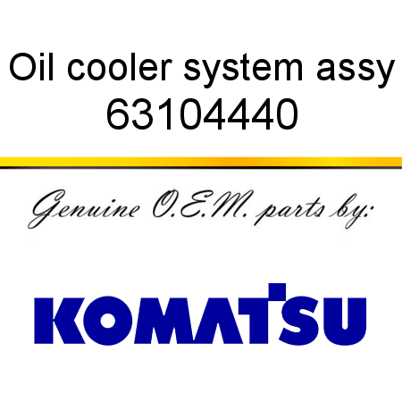 Oil cooler system, assy 63104440