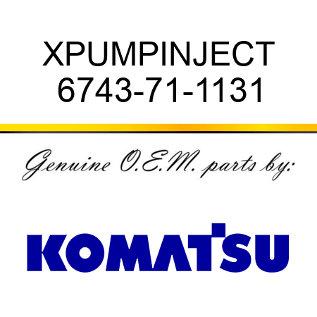 XPUMP,INJECT 6743-71-1131
