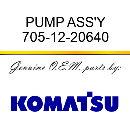 PUMP ASS'Y, 705-12-20640