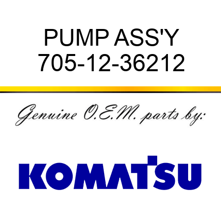 PUMP ASS'Y 705-12-36212